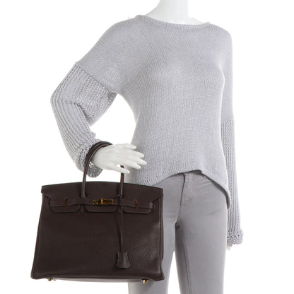 Hermes Togo Birkin 35 Chocolate 2 of 8