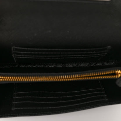 Prada Saffiano Bow Flap Wallet Nero Black 12 of 24
