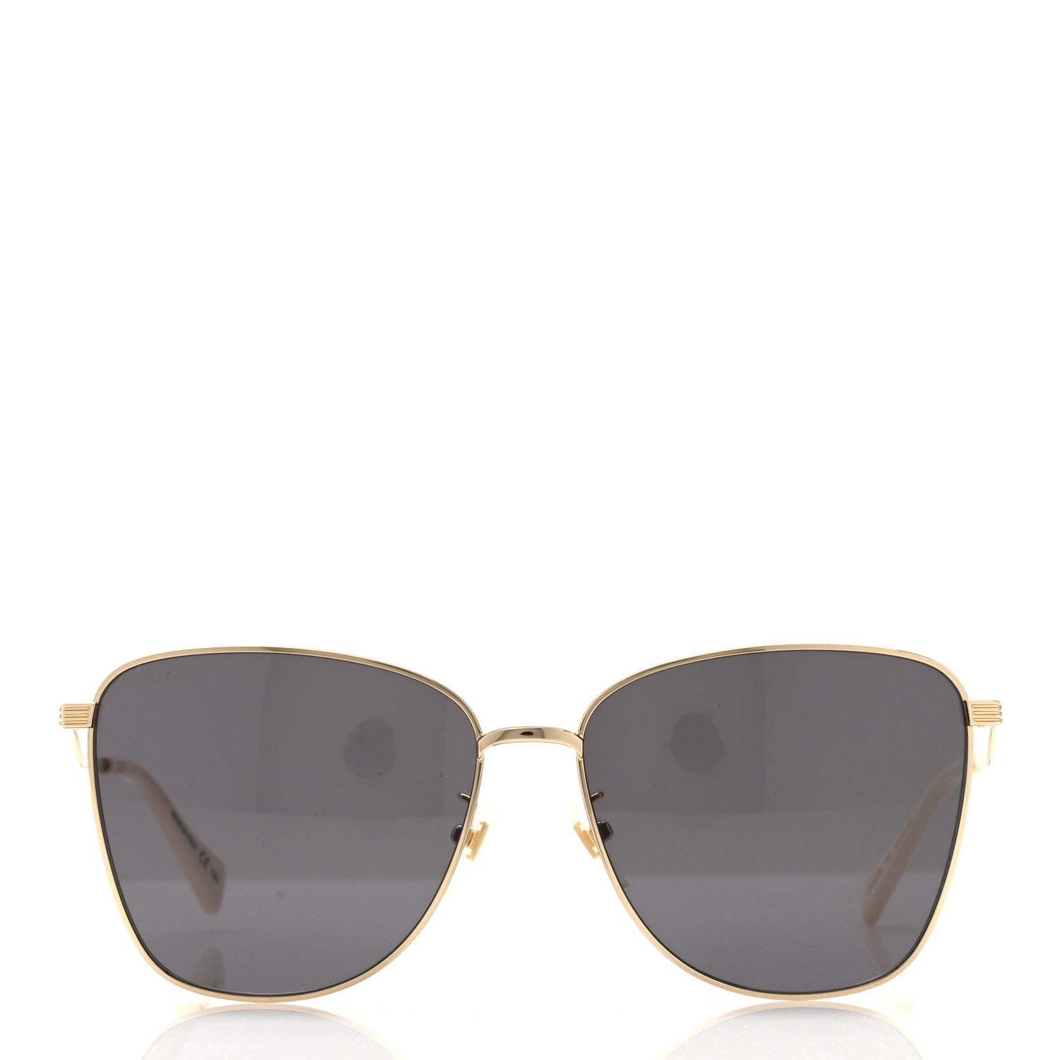 Gucci Metal Square Frame Sunglasses GG0970S Gold Grey 2 of 8