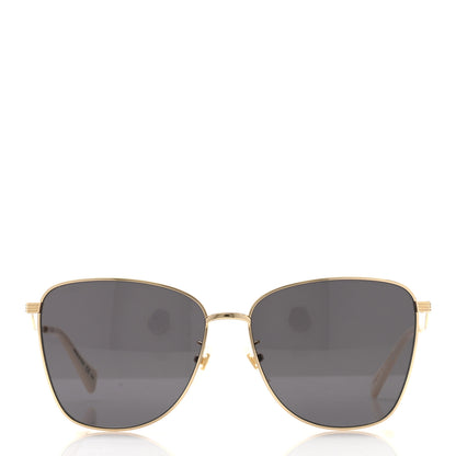 Gucci Metal Square Frame Sunglasses GG0970S Gold Grey 2 of 8