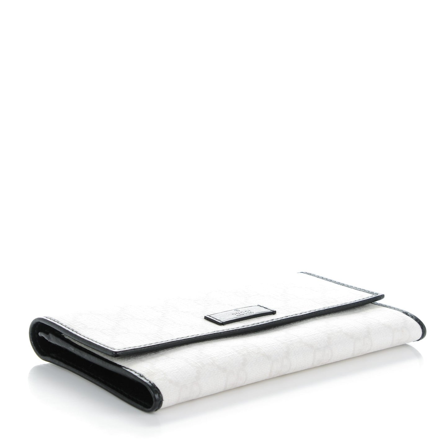 GG Plus Monogram Joy Continental Flap Wallet White Black