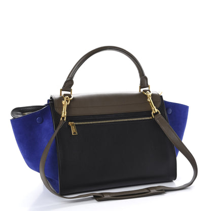 Celine Smooth Calfskin Suede Small Tri-Color Trapeze Indigo 4 of 12