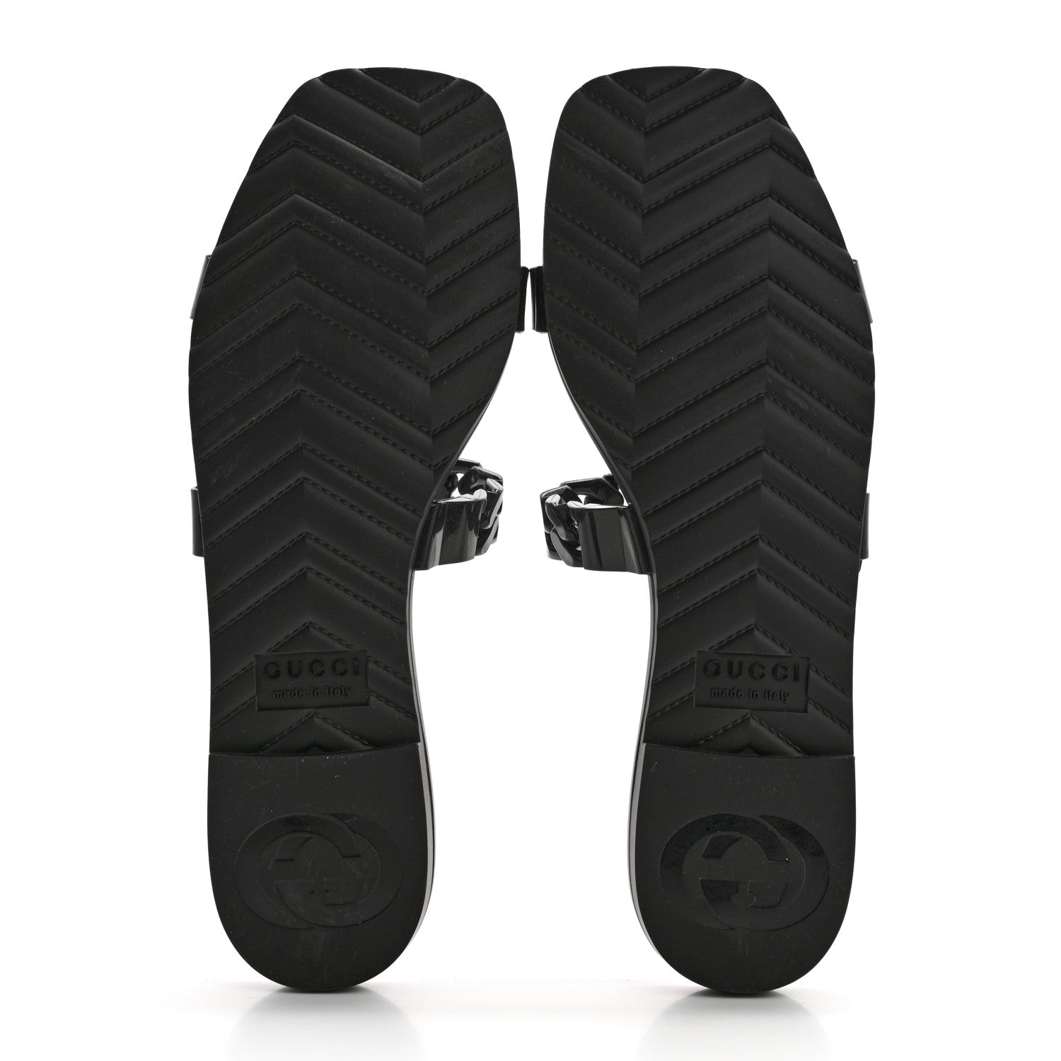 Gucci Rubber Womens Slide Sandals 38 Black 6 of 9