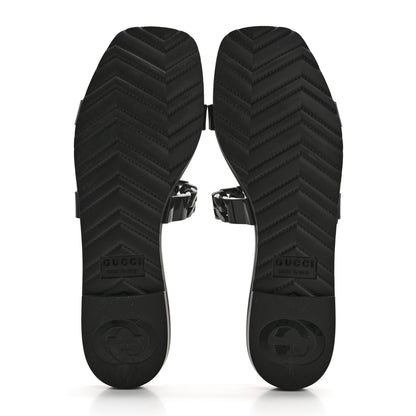 Gucci Rubber Womens Slide Sandals 38 Black 6 of 9