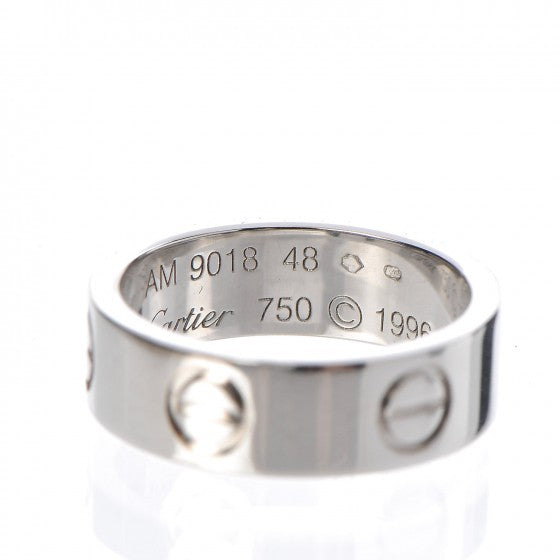 18K White Gold 5.5mm LOVE Ring 48 4.5
