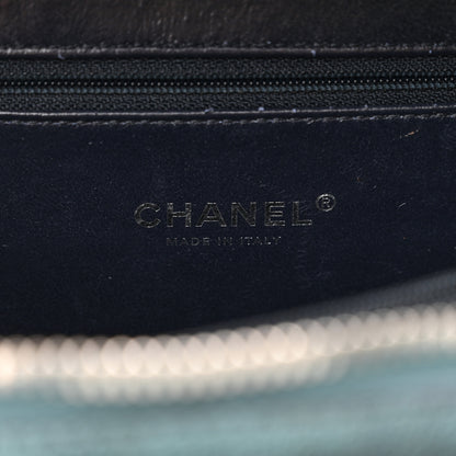 Chanel Iridescent Caviar Quilted Medium CC Filigree Vanity Case Dark Turquoise 6 of 13