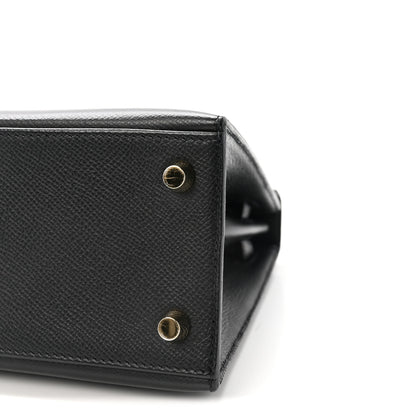 Hermes Epsom Horseshoe Kelly Sellier 25 Black Bleu Electrique 9 of 9