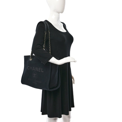 Chanel Mixed Fibers Small Deauville Tote Black 2 of 9