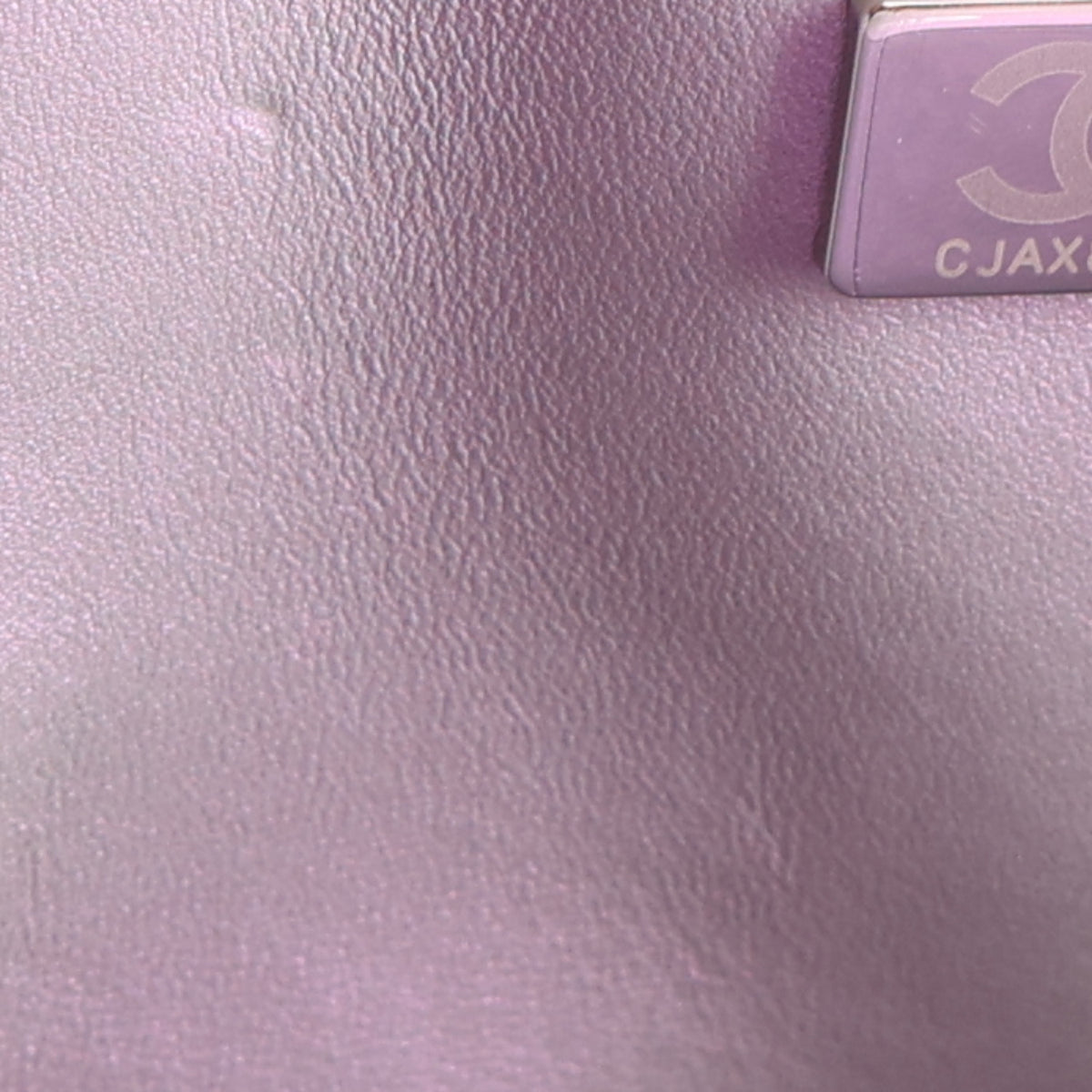 Iridescent Calfskin Quilted Small Double Flap Light Purple
