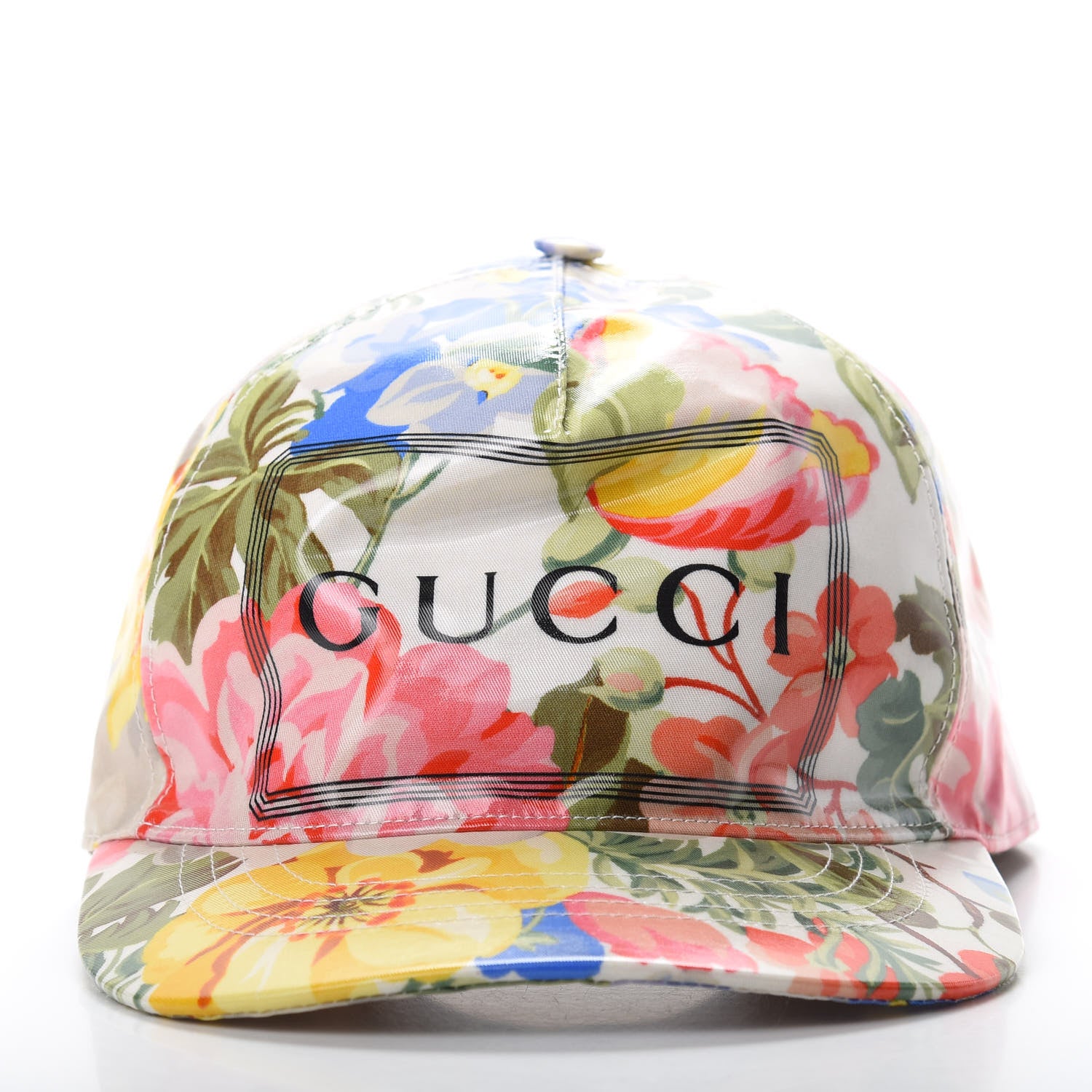 Gucci Crystal Floral Print Logo Baseball Hat L Multicolor 5 of 8
