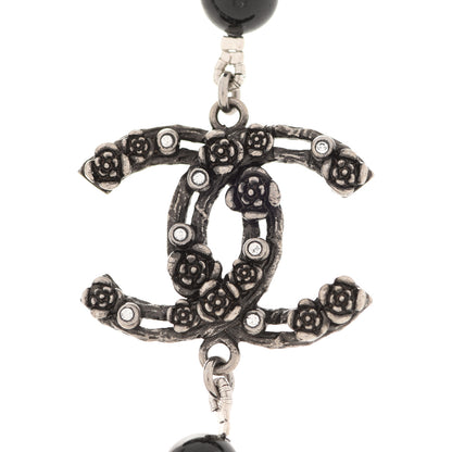 Chanel Pearl Crystal CC Camellia Necklace Ruthenium Black 4 of 6