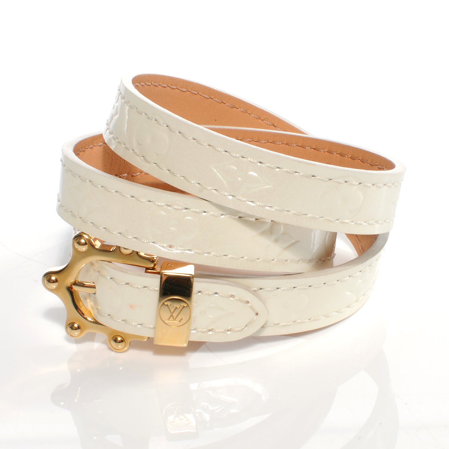Louis Vuitton Vernis Triple Tour Coil Bracelet Perle 4 of 8