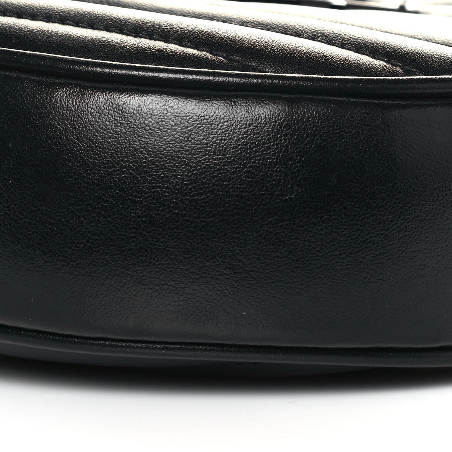 Saint Laurent Calfskin Matelasse Chevron Round Vinyle Camera Bag Black 10 of 11