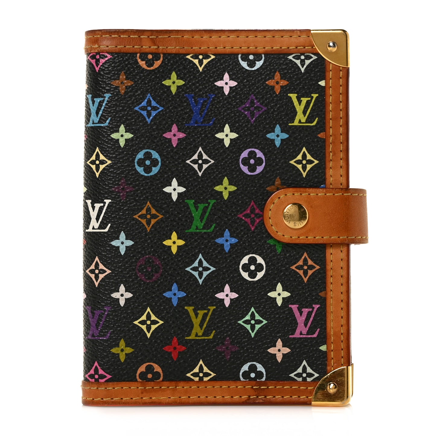 Monogram Multicolor Small Ring Agenda Cover Black