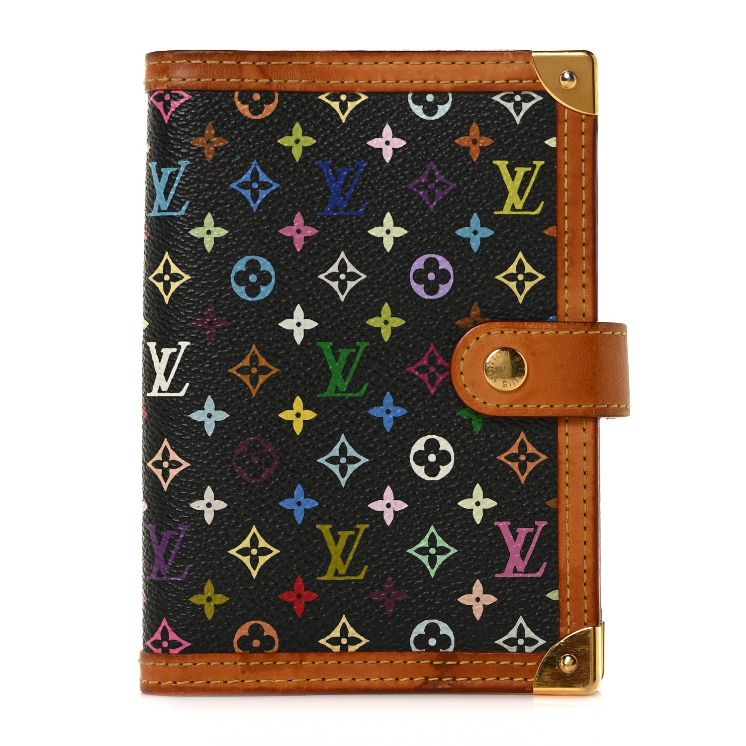 Louis Vuitton Monogram Multicolor Small Ring Agenda Cover Black 1 of 10