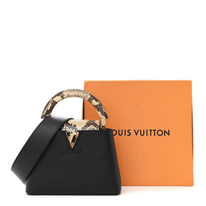 Louis Vuitton Taurillon Snakeskin Mini Capucines Black 13 of 13