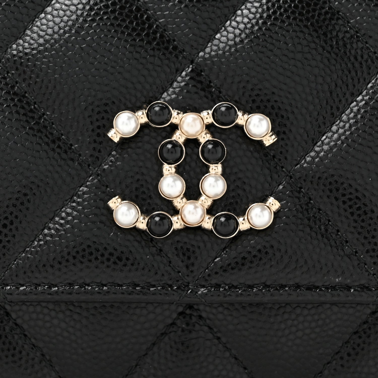 Chanel Caviar Quilted Pearl Coco Candy Wallet Black 11 of 11