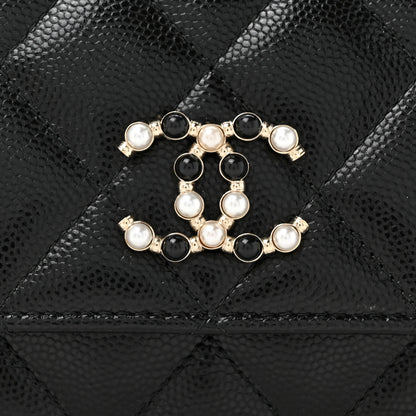 Chanel Caviar Quilted Pearl Coco Candy Wallet Black 11 of 11