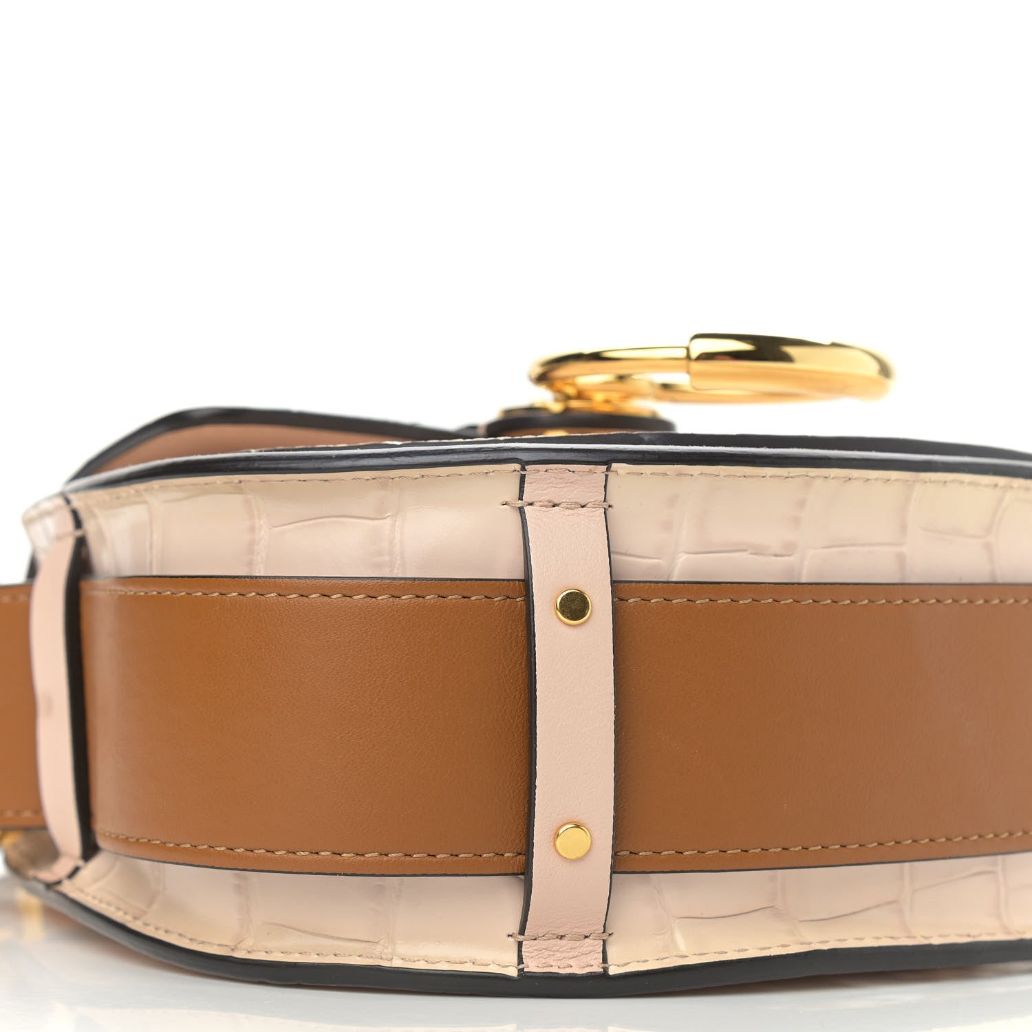 Chloe Calfskin Crocodile Embossed Small Tess Bag Cement Pink 9 of 11