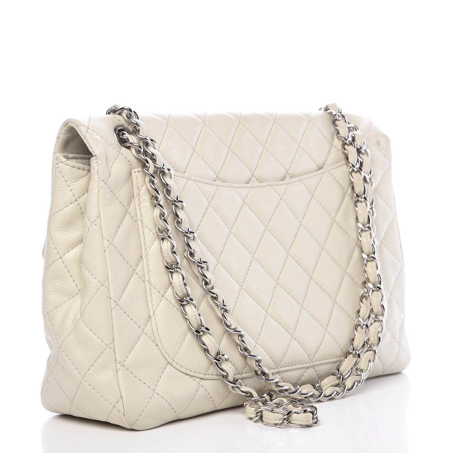 Caviar Quilted Maxi Single Flap White