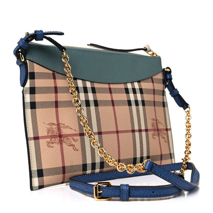 Burberry Haymarket Check Derby Peyton Crossbody Clutch Bag Eucalyptus Green 3 of 8