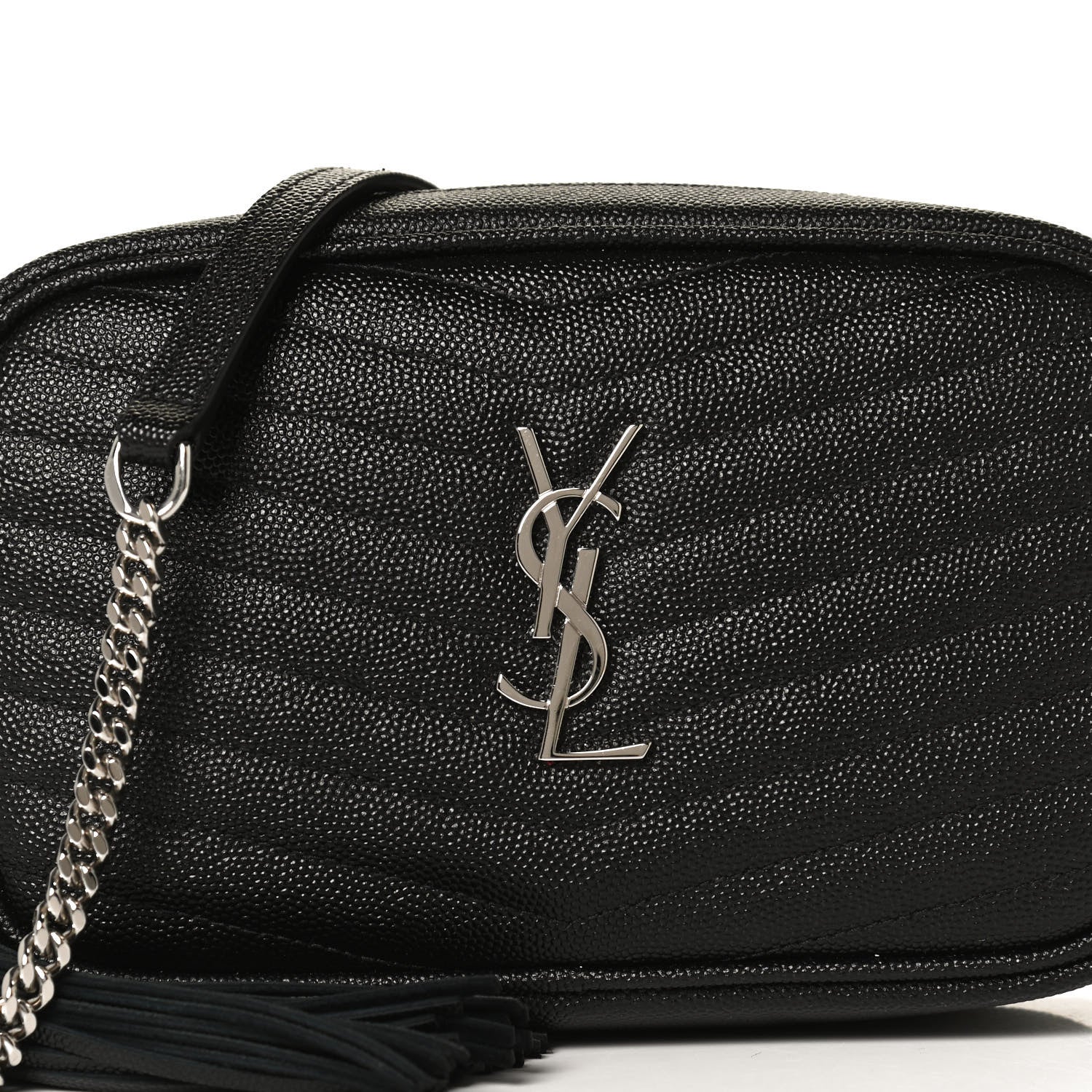 Saint Laurent Grain De Poudre Matelasse Monogram Mini Lou Camera Bag Black 7 of 10