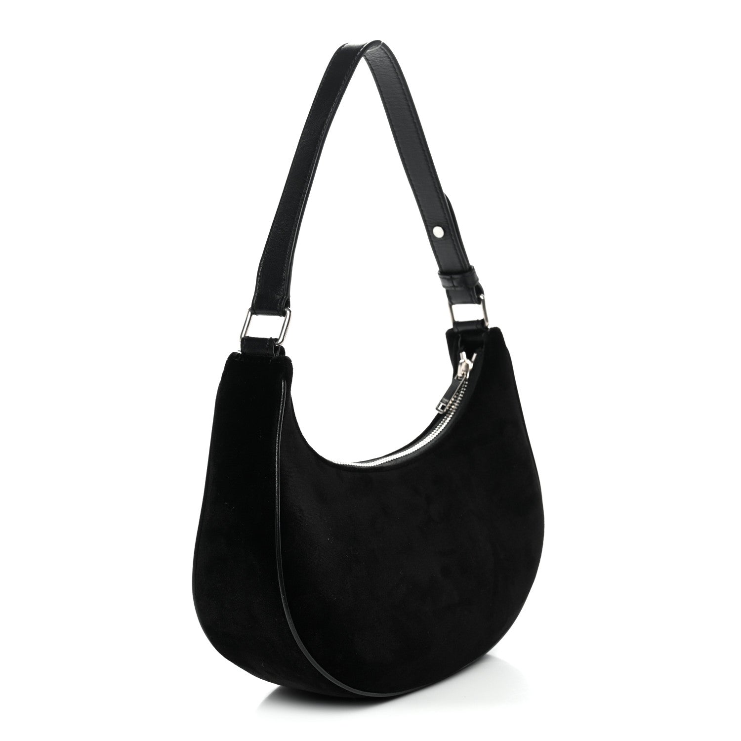 Celine Velvet Strass Triomphe Ava Shoulder Bag Black 3 of 10