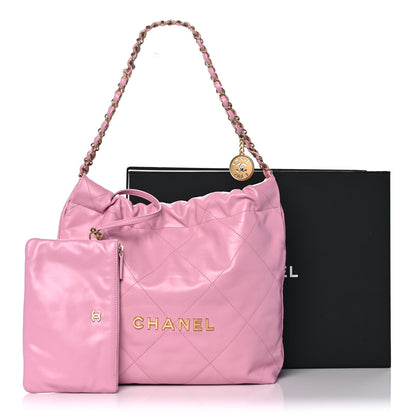 Chanel Shiny Calfskin Quilted Small Chanel 22 Pink 12 of 12
