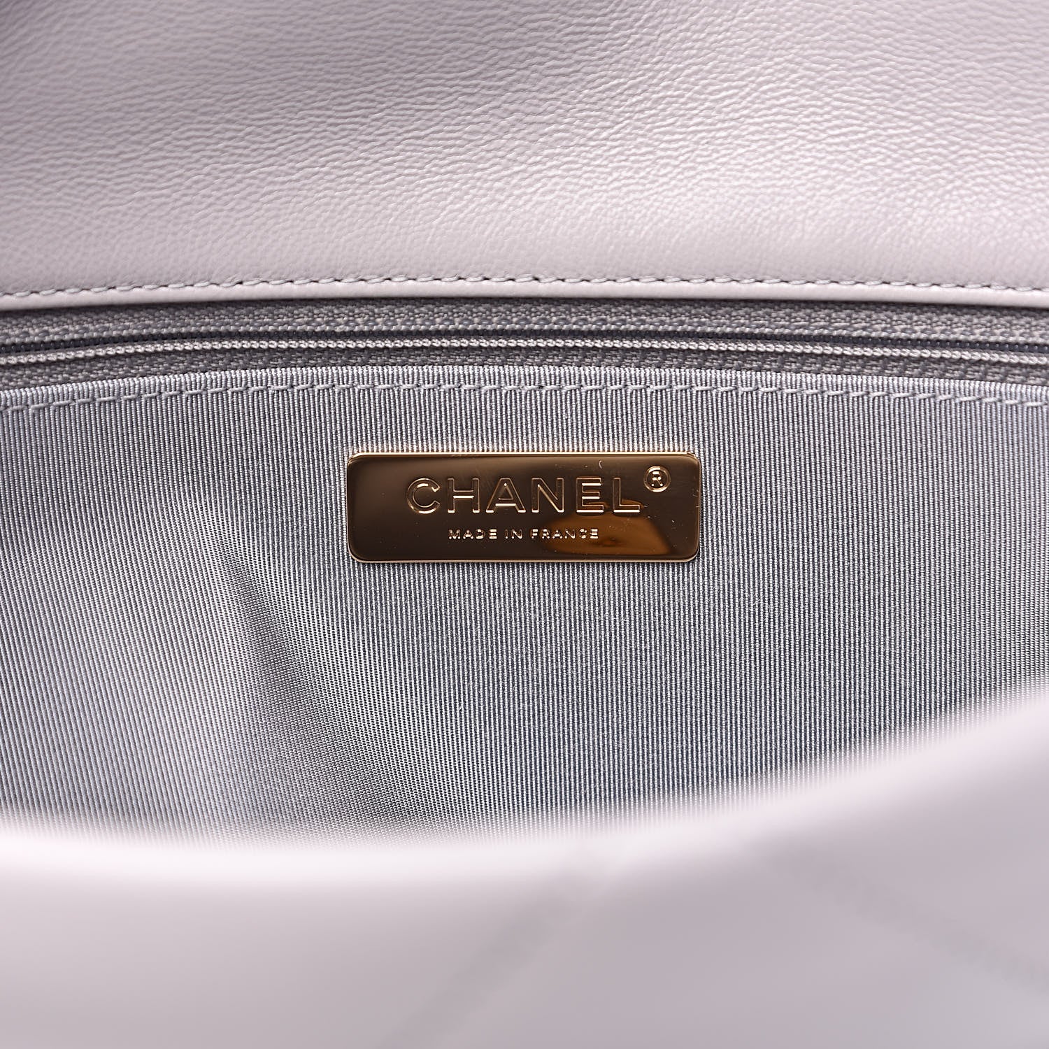 Chanel Goatskin Quilted Large 19 Flap Grey 6 of 11