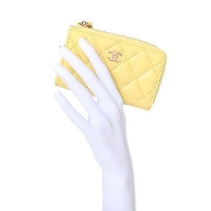 Chanel Caviar Quilted Key Holder Case Yellow 2 of 7