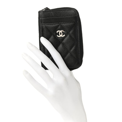 Chanel Caviar Quilted Zip Card Holder Black 2 of 8