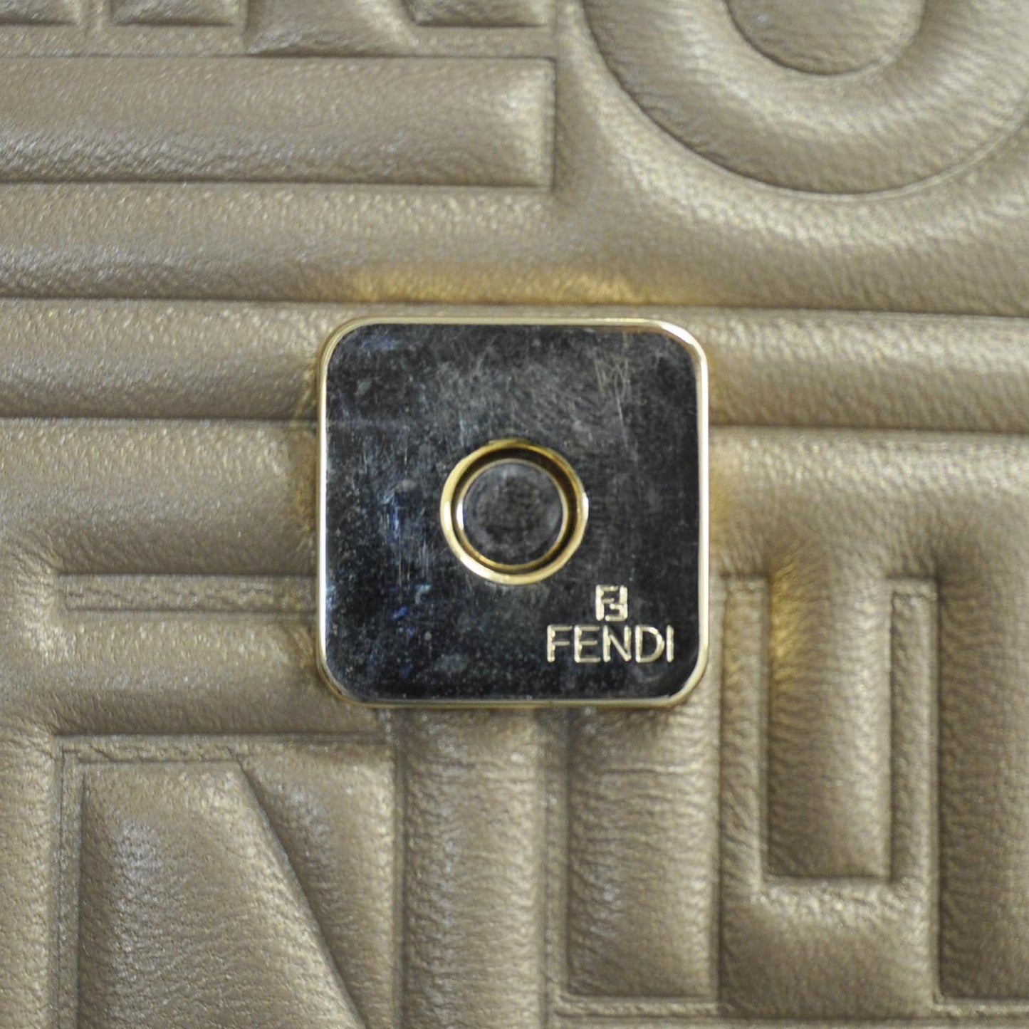 Nappa Logo Embossed Baguette Metallic