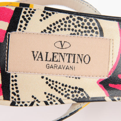 Valentino Garavani Lambskin Printed Ankle Strap 100mm Sandals 36.5 Multicolor 7 of 7