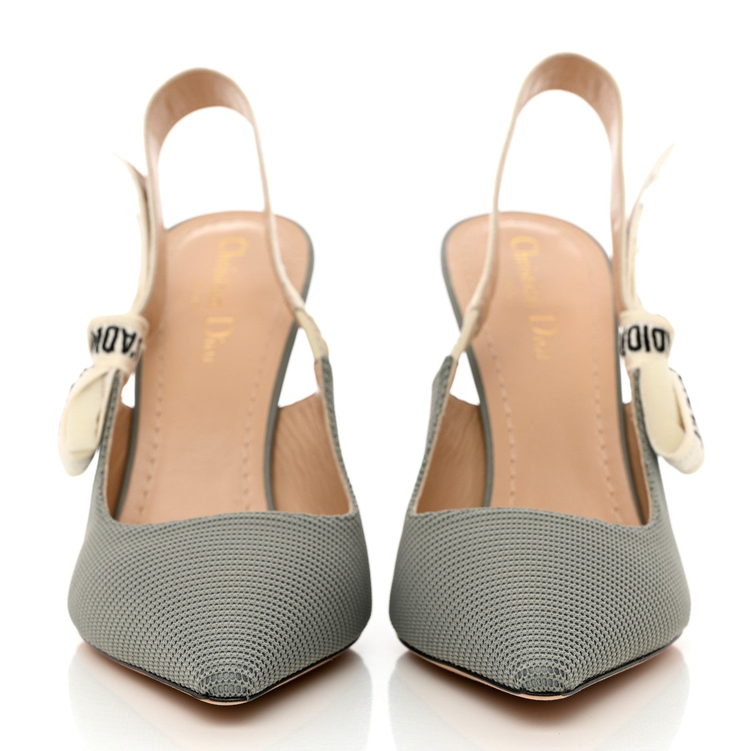 Christian Dior Technical Canvas Ribbon J'Adior Slingback 100mm Pumps 39.5 Grey Stone 2 of 13