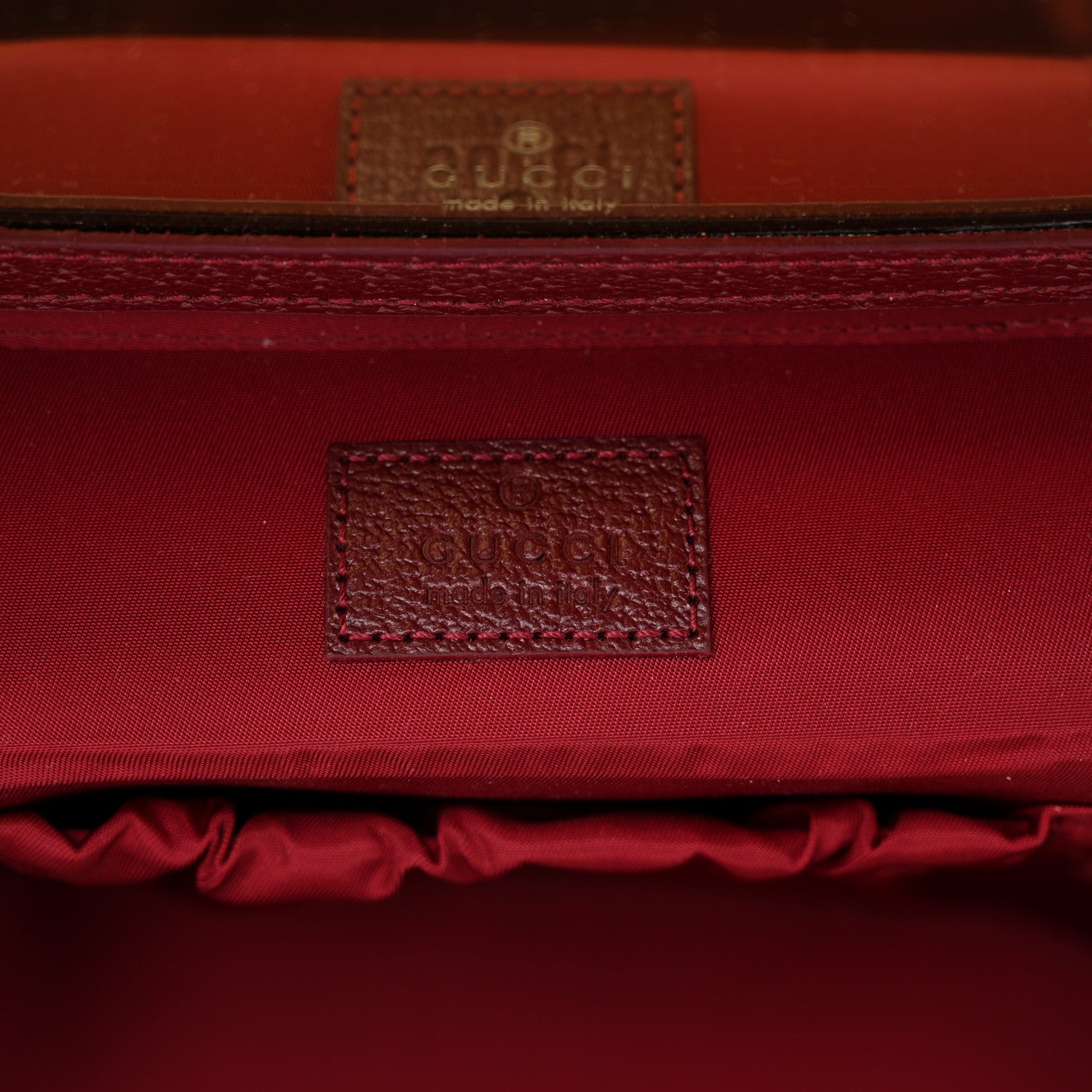 Gucci GG Supreme Monogram Ancora Calfskin Vanity Cosmetic Case Beige Ebony Rosso 6 of 9