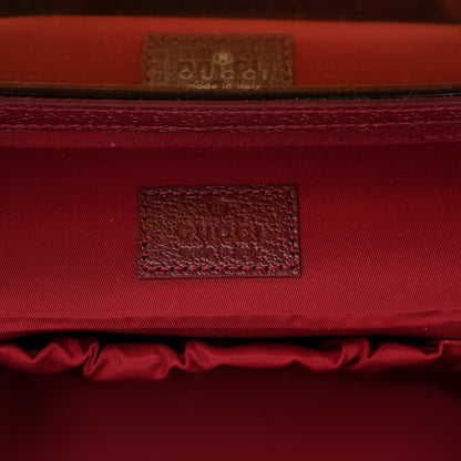 Gucci GG Supreme Monogram Ancora Calfskin Vanity Cosmetic Case Beige Ebony Rosso 6 of 9