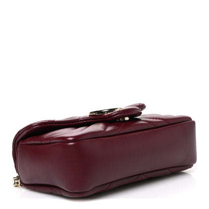 Gucci Lambskin Matelasse Mini GG Marmont Shoulder Bag Rosso Ancora 3 of 9