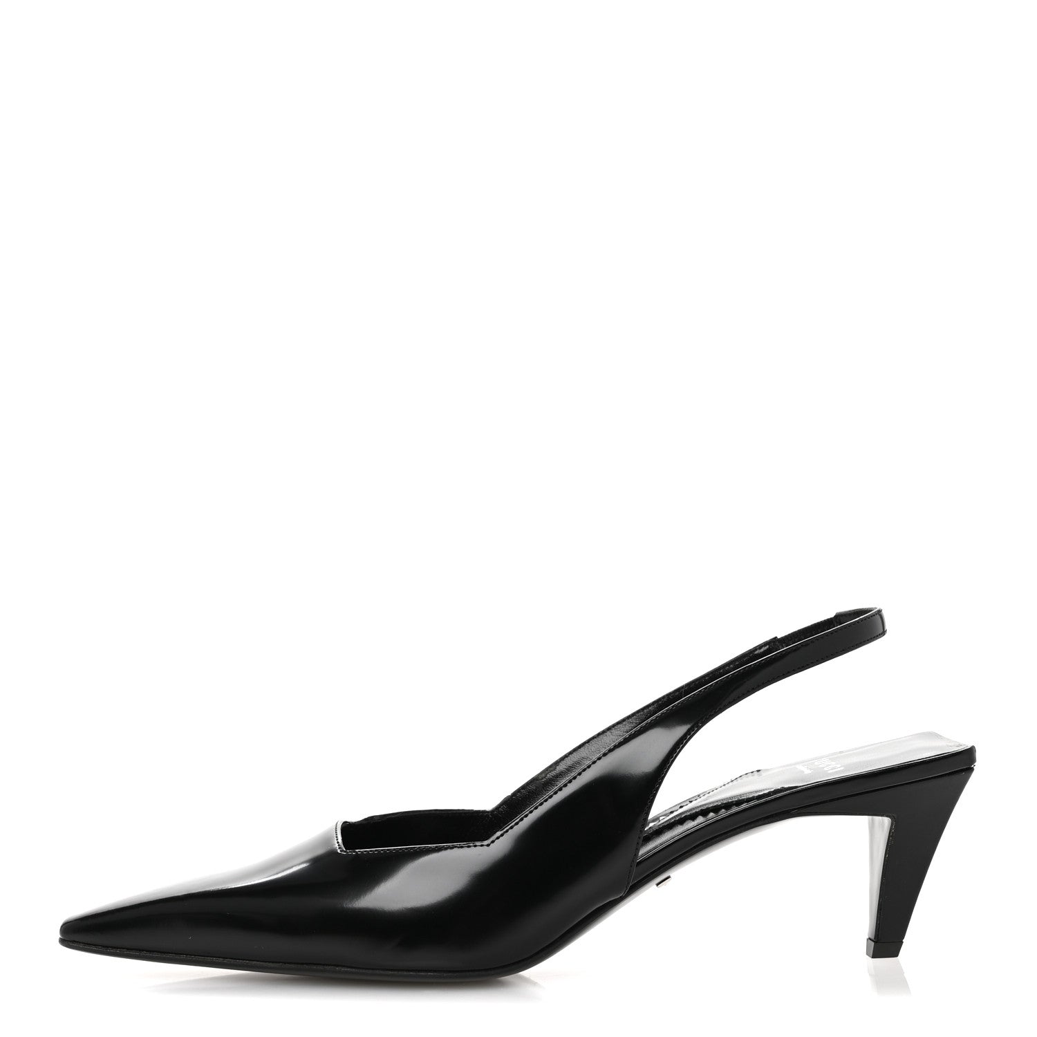 Gucci Nappa Mallory Pointed Toe Slingback Sandal 39.5 Black 1 of 9