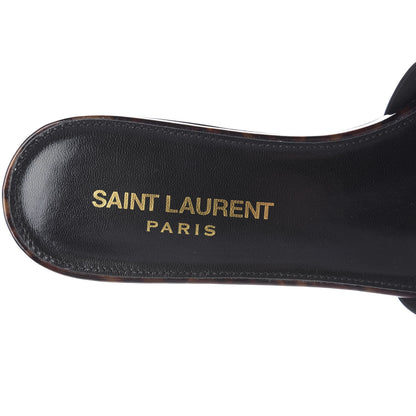 Saint Laurent Patent Calfskin Nu Pied 05 Slide Sandals 36 Tortoise 7 of 8