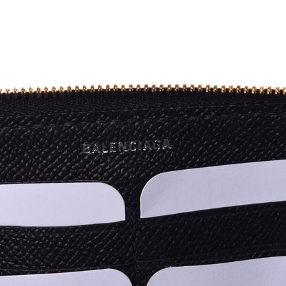 Balenciaga Grained Calfskin BB Continental Zip Around Wallet Black 6 of 8