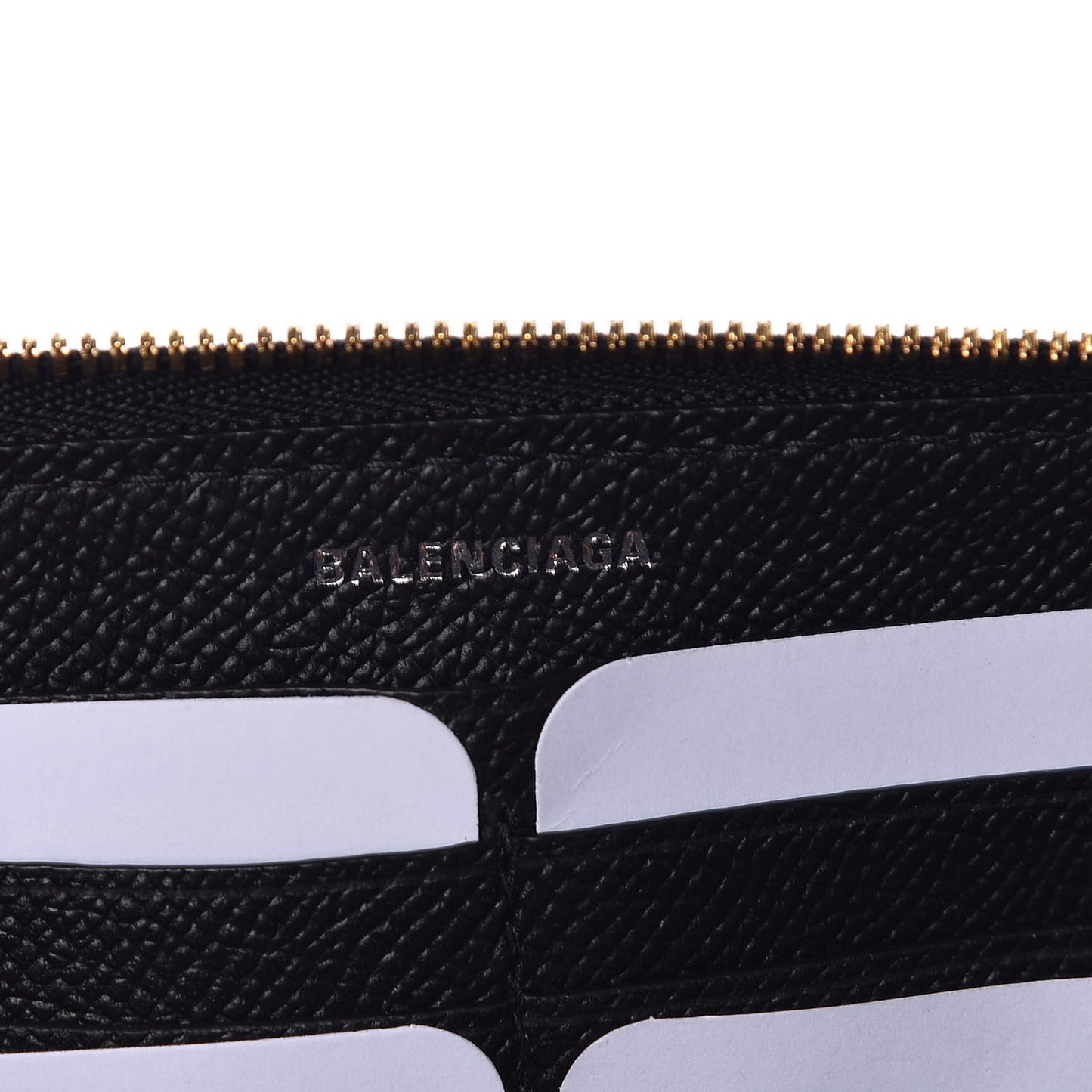 Grained Calfskin BB Continental Zip Around Wallet Black