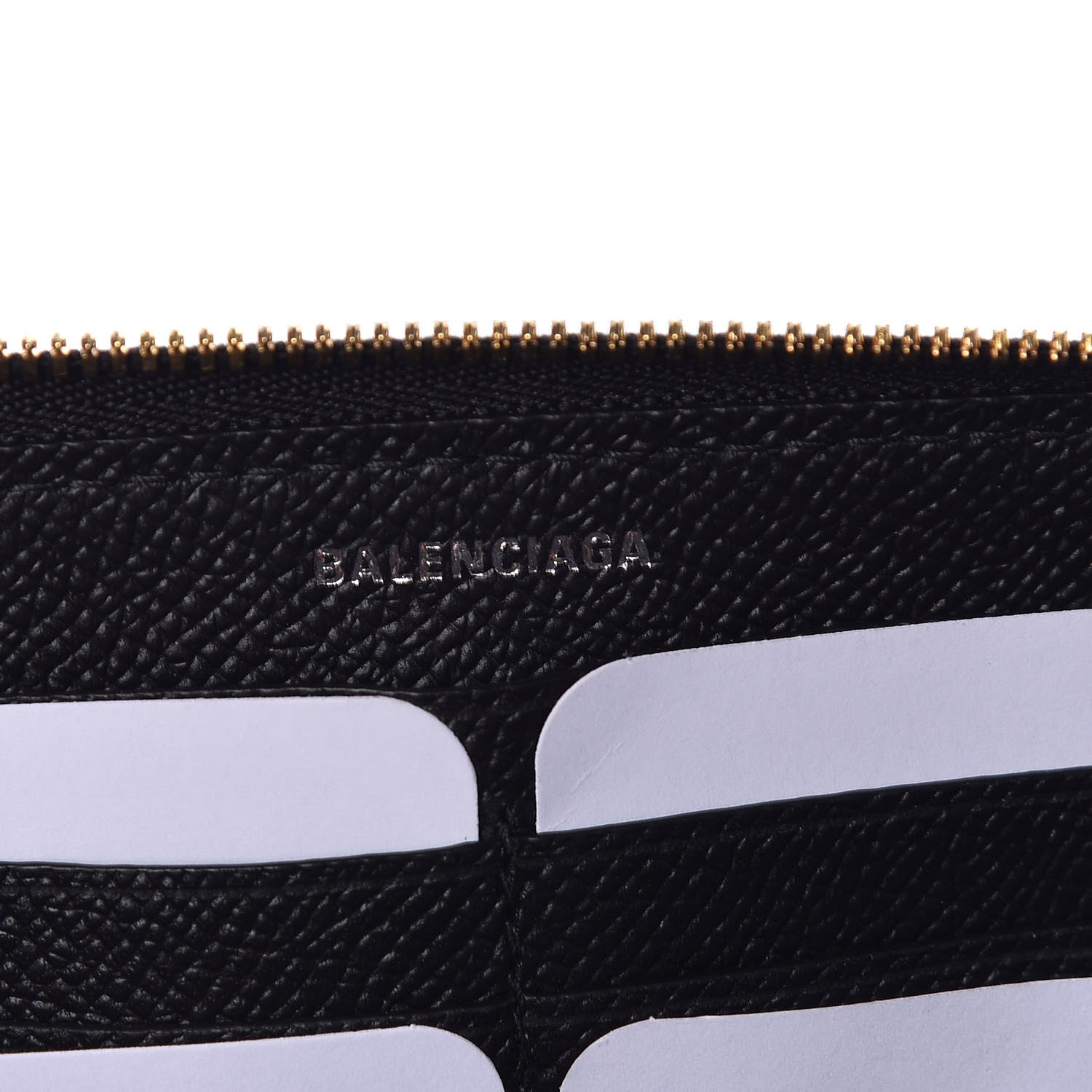 Balenciaga Grained Calfskin BB Continental Zip Around Wallet Black 6 of 8