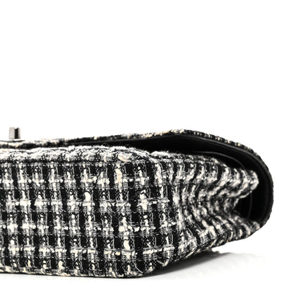 Chanel Tweed Quilted Medium Double Flap Black 10 of 10