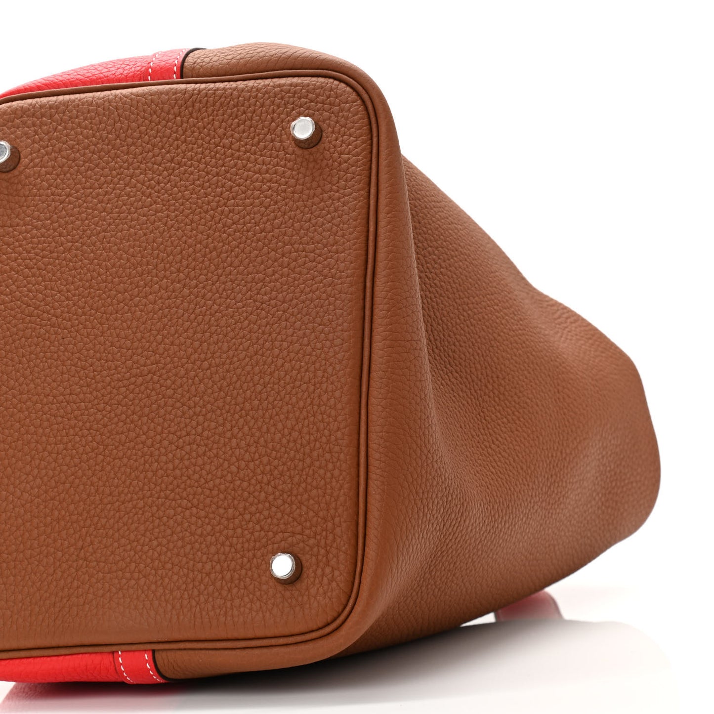 Taurillon Clemence Casaque Picotin Lock 22 MM Gold Rouge De Coeur