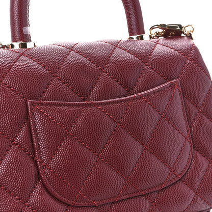 Chanel Caviar Quilted Extra Mini Coco Handle Flap Burgundy 12 of 13