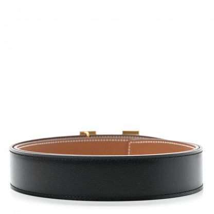 Hermes Box Togo 32mm H Belt 85 Black Gold 2 of 6