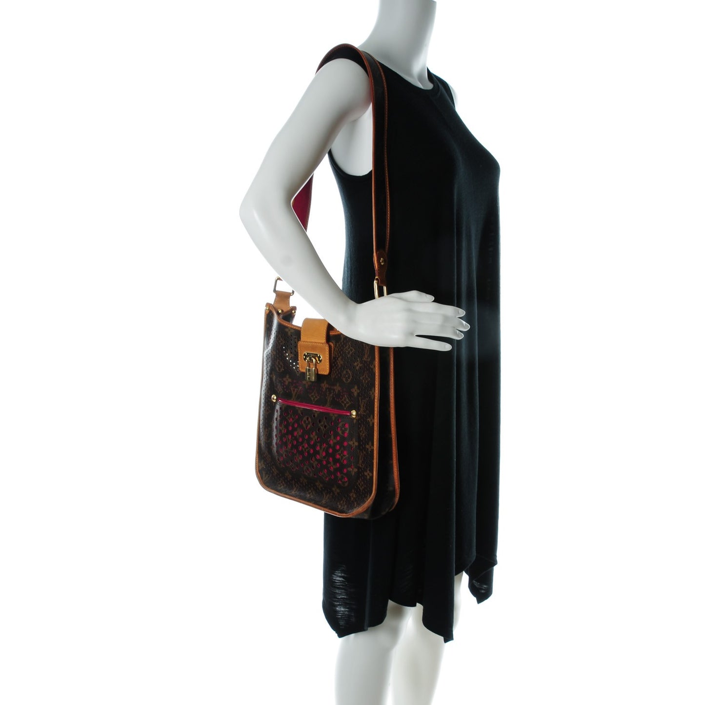 Monogram Perforated Musette Fuchsia