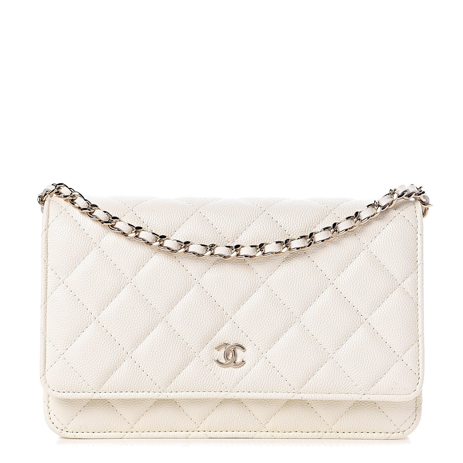 Chanel Caviar Quilted Wallet On Chain WOC White 1 of 12