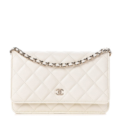 Chanel Caviar Quilted Wallet On Chain WOC White 1 of 12