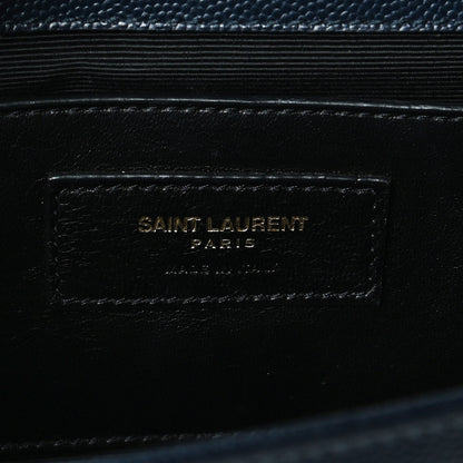 Saint Laurent Grain De Poudre Medium Classic Monogram Kate Satchel Deep Marine 6 of 11